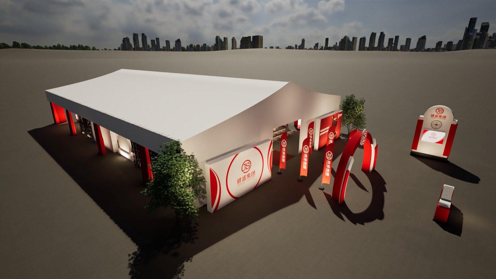 Open tent exterior